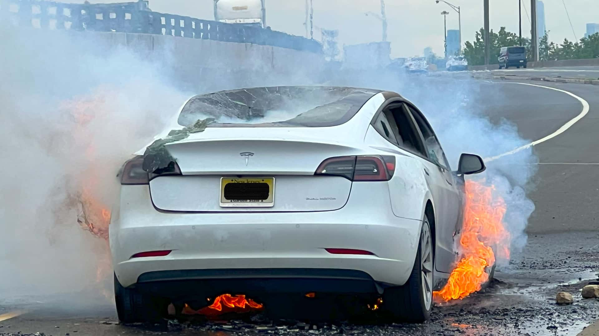 Tesla Catches Fire
